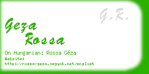 geza rossa business card